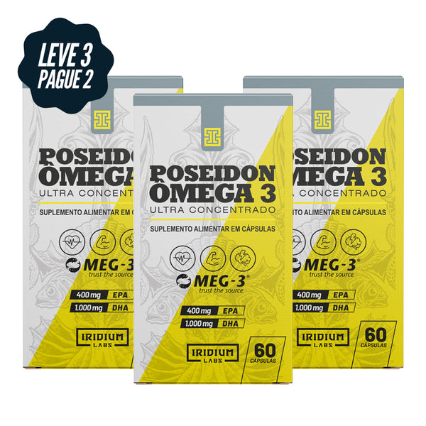 Kit 3x Poseidon Ômega 3 Ultra Concentrado - 3 caixas c/ 60 cáps cada