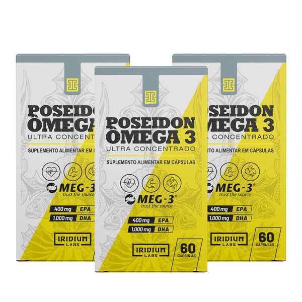 Kit 3x Poseidon Ômega 3 Ultra Concentrado - 3 caixas c/ 60 cáps cada