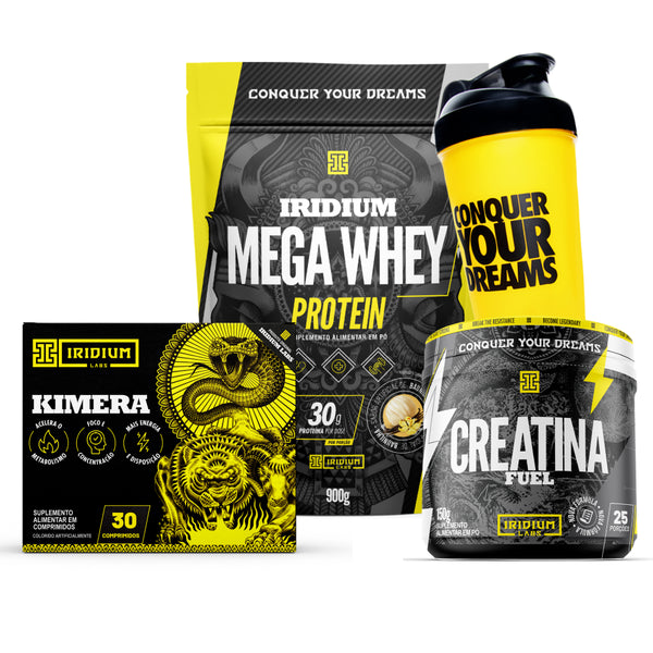 Kit Mega Whey Protein  + Kimera Thermo 30 Comprimidos + Creatina Fuel 150g + Coqueteleira 600ml
