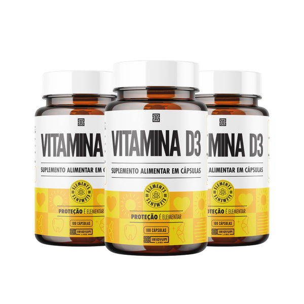 Kit 3x Vitamina D3 2.000UI - 3 caixas c/ 100 cáps cada