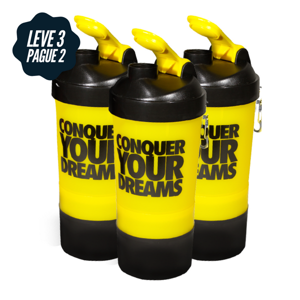 Kit 3x Coqueteleira Shaker Conquer Your Dreams 500ml - Iridium Labs