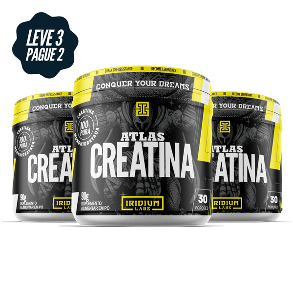 Kit 3x Atlas Creatina 90g - Iridium Labs
