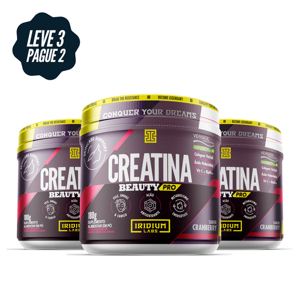 Kit 3x Creatina Beauty Pro - 180g - Iridium Labs