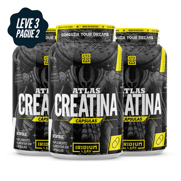 Kit 3x Atlas Creatina Cápsulas - 60 Caps