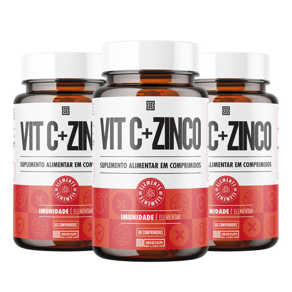 Kit 3x Vitamina C 1000mg + Zinco - 3 caixas c/ 60 comps cada