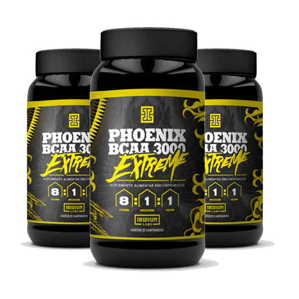 Kit 3x Phoenix BCAA 3000 Extreme - 3 caixas c/ 120 comps cada