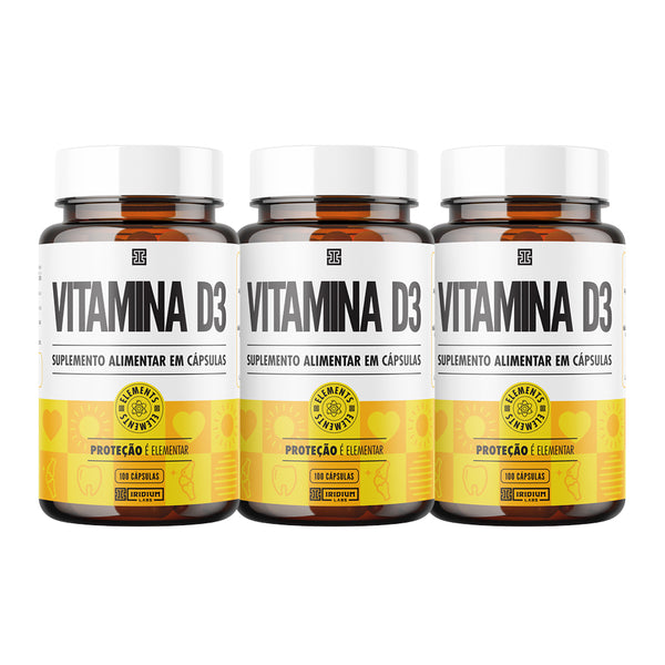 Kit 3x Vitamina D3 2.000UI - 3 caixas c/ 100 cáps cada