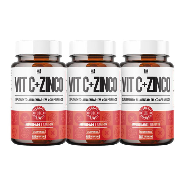 Kit 3x Vitamina C 1000mg + Zinco - 3 caixas c/ 60 comps cada